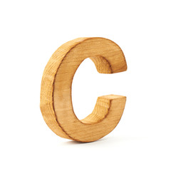 Capital block wooden letter isolated