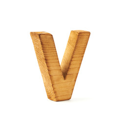 Capital block wooden letter isolated