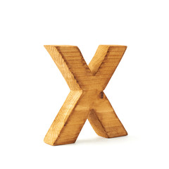 Capital block wooden letter isolated