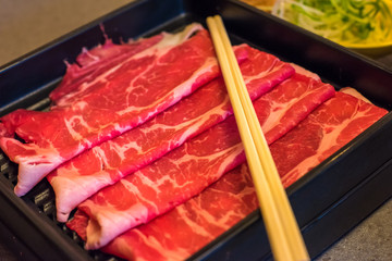 Marbled japanese beef