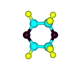 Dioxane molecule isolated on white