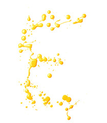 Letter made with the paint drops