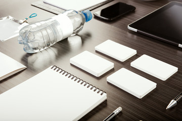 Objects on wood background.