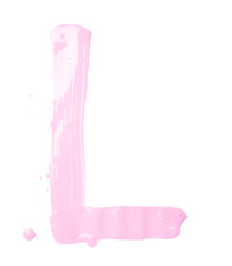 Letter made with the paint strokes