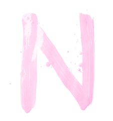 Letter made with the paint strokes