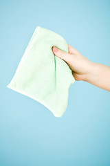 Cleaning: Woman Holding a Rag