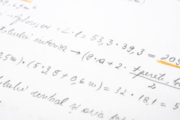 School Notebook With Handwritten Algebra Equations