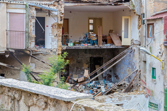 House collapse in Agrigento old town