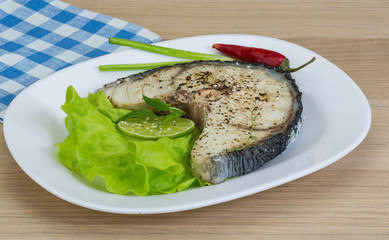 Grilled shark steak