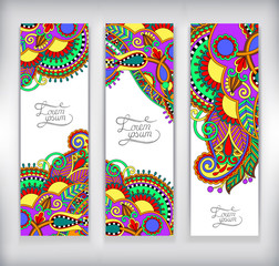 set of decorative flower template banner