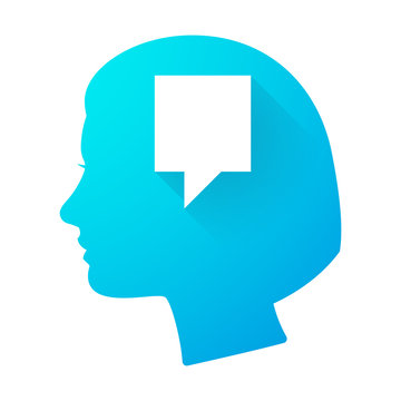 Woman head icon with a tooltip
