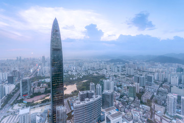 skyline,office building and modern cityscape of shenzhen