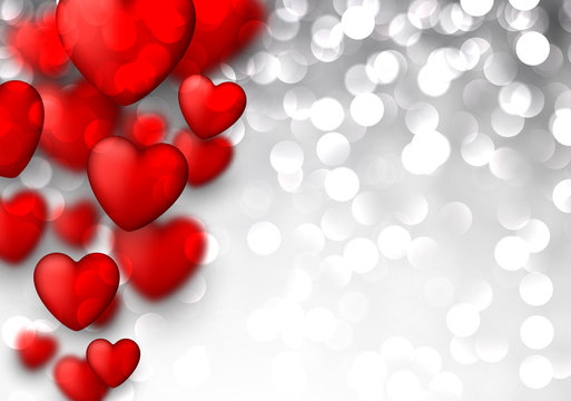 Valentine's background with red hearts.