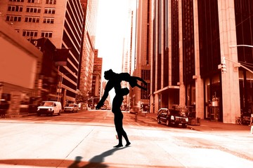 Composite image of ballet partners dancing gracefully together © WavebreakmediaMicro