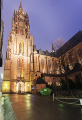 Fototapeta premium Rainy evening by Frankfurt Cathedral