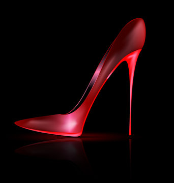 dark and red shoe