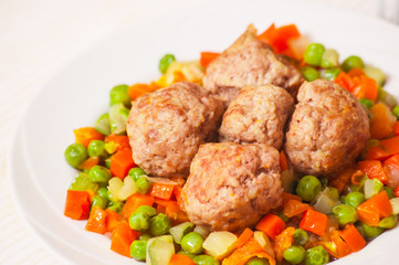 meatballs with vegetables