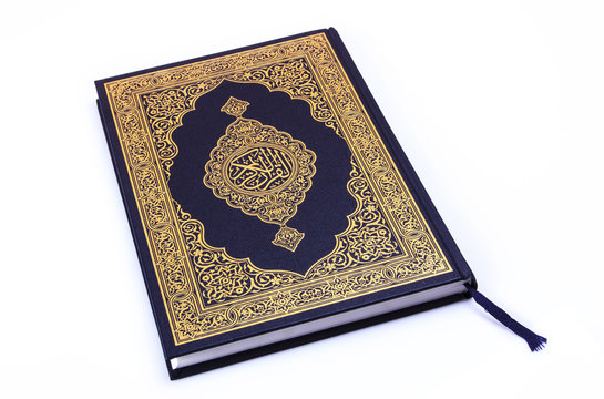 The Holy Book "Qur'an" Isolated In White Background