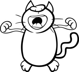 wake up cat coloring page