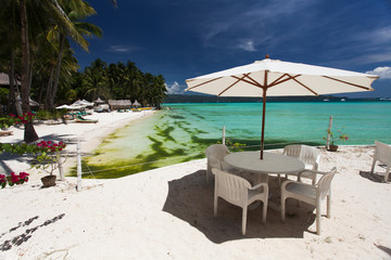 Café located on the beautiful beach