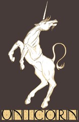 Obraz na płótnie Canvas white unicorn with title