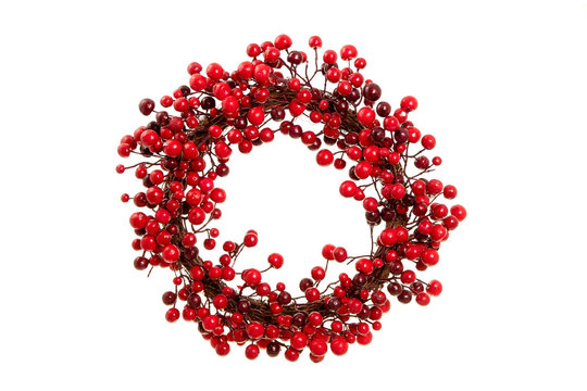 Christmas Wreath Isolated On The White Background