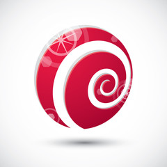 Curl symbol , abstract icon, 3d vector symbol