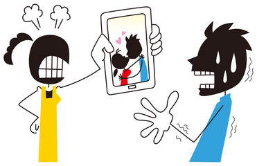 浮気現場を見せつける妻