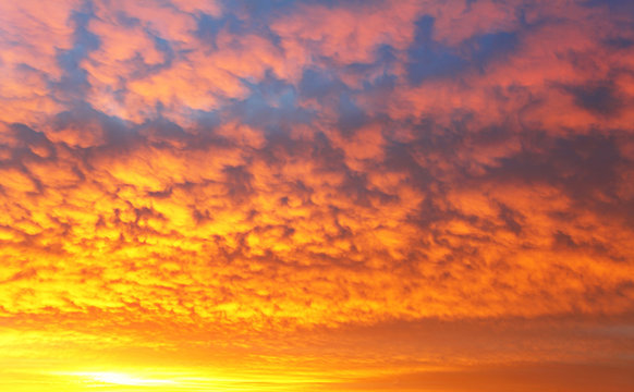 Fototapeta Sky with dramatic cloudy sunrise
