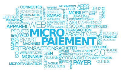 Obraz premium Micropaiement transaction micropay nuage de mots texte