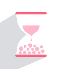Love hourglass with hearts inside