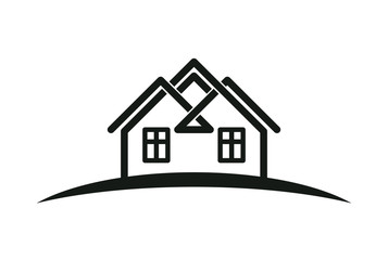 Abstract houses with horizon line. Can be used in advertising an