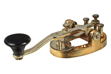 Morse code telegraphy device isolated on white