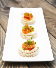 canape with salmon