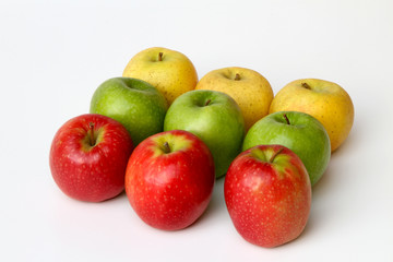 pommes trois couleurs