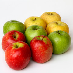 pommes trois couleurs