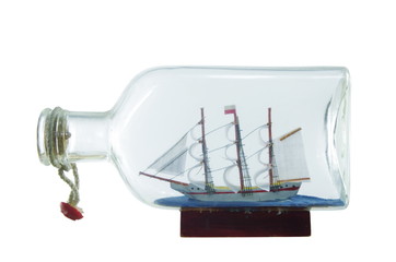 sailcloth ship in bottle