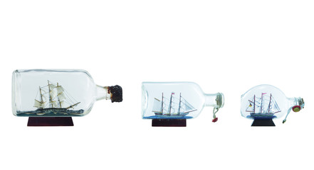 sailcloth ship in bottle