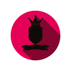 Royal insignia, security shield with a king crown isolated on wh