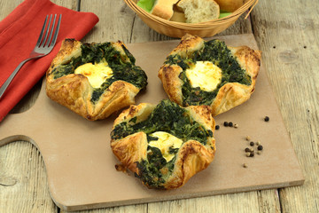 paniers au chèvre et épinards