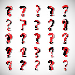 Question Mark Icons Set - Vector Illustration