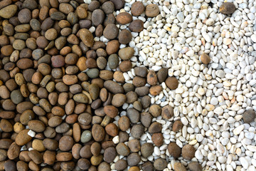 Black and white pebbles
