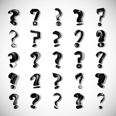 Question Mark Icons Set - Vector Illustration