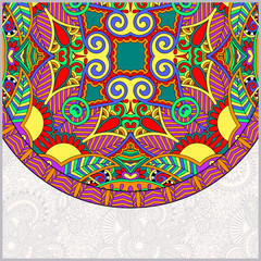 ornamental floral template with circle ethnic dish element