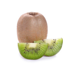 Juicy kiwi fruit isolated on white background