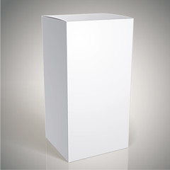 Realistic white package box for products, put your design over t