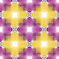 Seamless vintage floral background, geometric lined seamless pat