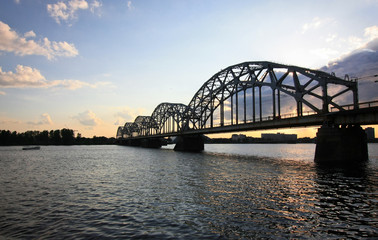 Naklejka premium Railway-bridge in Riga