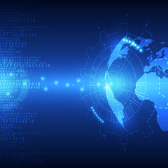 Obraz premium Abstract global future technology background, vector