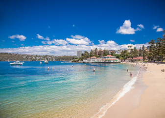 People relaxing at Manly beach in Sydney, Australia.